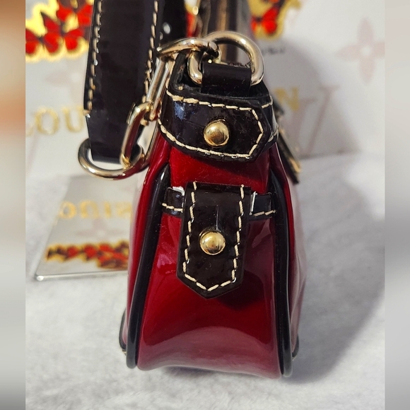 Dooney & Bourke Patent Leather Red Mini Top Zip Bag - Picture 4 of 16